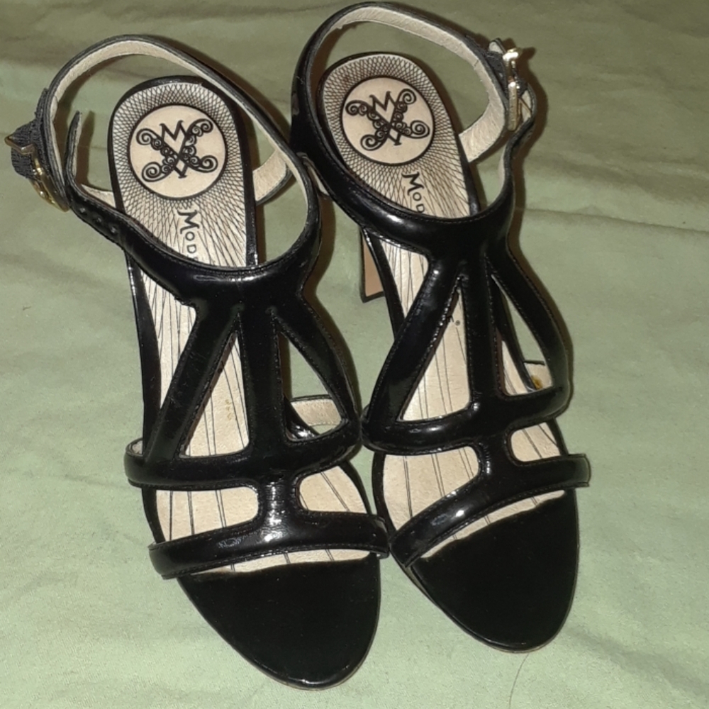Modern Vintage Patent Leather Strappy Sandal